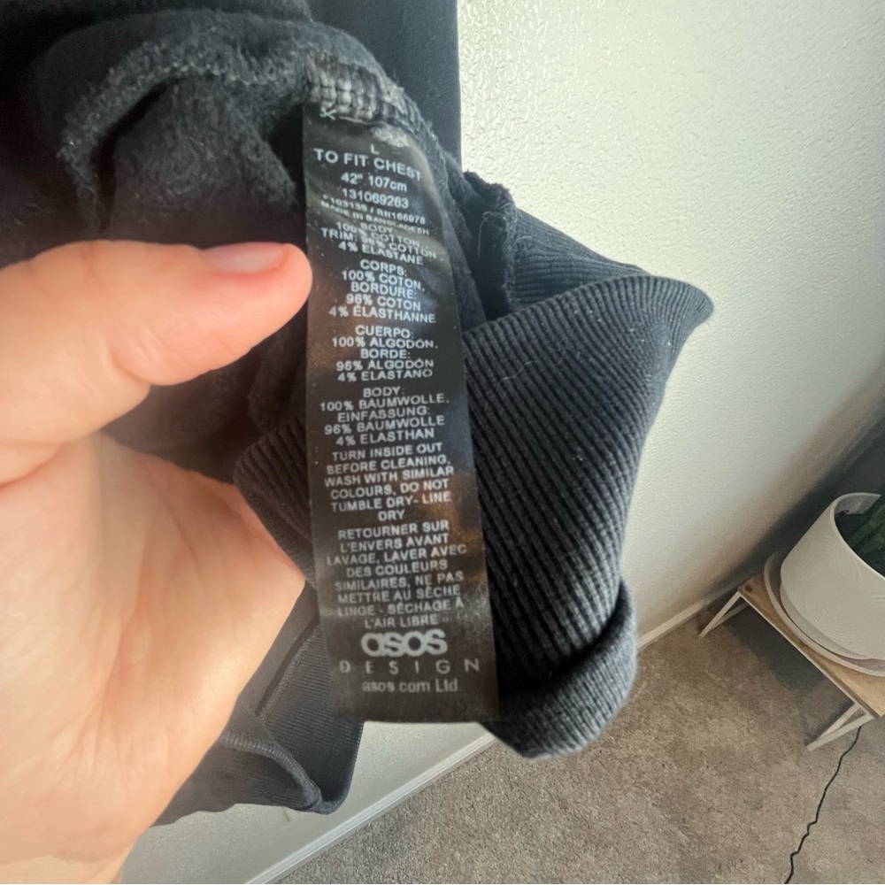 ASOS Black Quarter-Zip Sweatshirt with Silver Zip - Picture 5 of 6